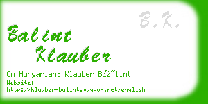 balint klauber business card